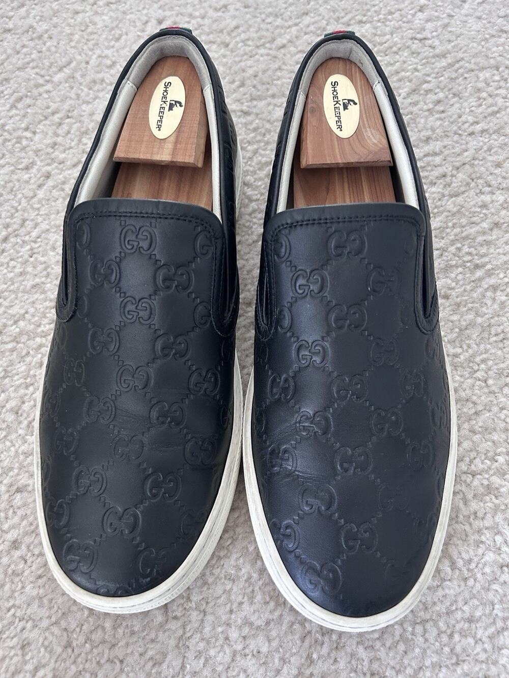 Authentic Gucci Signature Guccissima Leather Slip-On 407364 GG 9.5 (US 10.5)